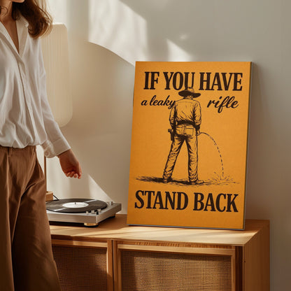 Western Humor Bathroom Canvas Wall Art, Cowboy Restroom Decor