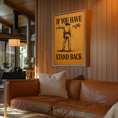 Western Humor Bathroom Canvas Wall Art, Cowboy Restroom Decor