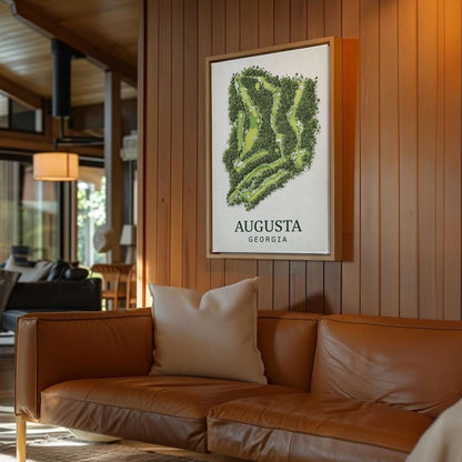 Augusta National Golf Course Map Print Canvas Vintage Augusta Golf Wall Art