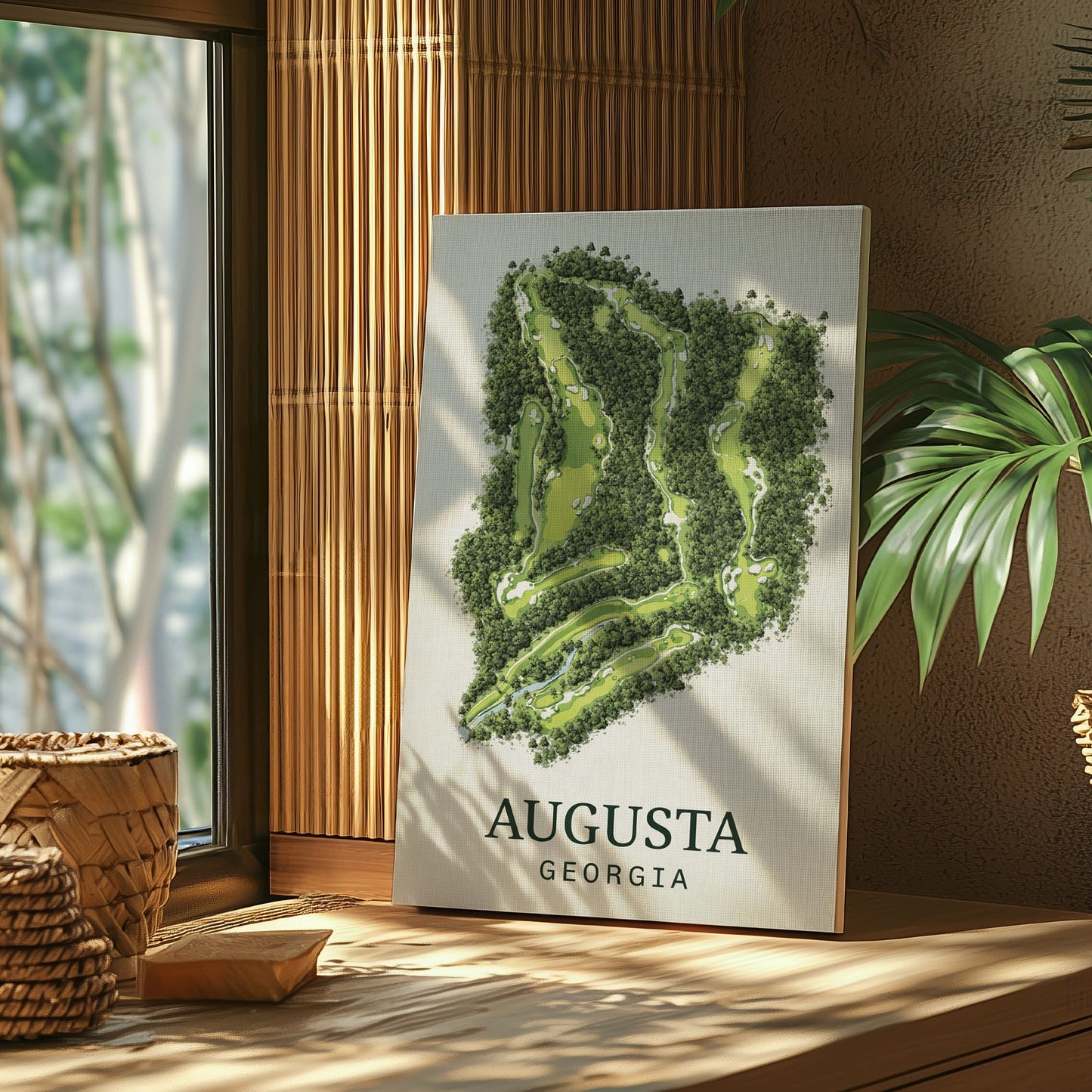 Augusta National Golf Course Map Print Canvas Vintage Augusta Golf Wall Art