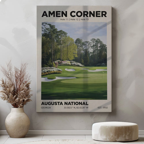 Augusta National Golf Course Watercolor Print Canvas– Minimalist Wall Art