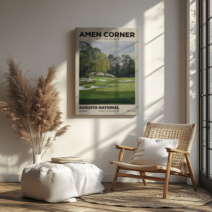 Augusta National Golf Course Watercolor Print Canvas– Minimalist Wall Art