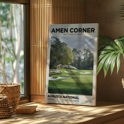 Augusta National Golf Course Watercolor Print Canvas– Minimalist Wall Art