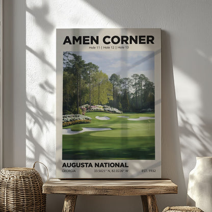 Augusta National Golf Course Watercolor Print Canvas– Minimalist Wall Art
