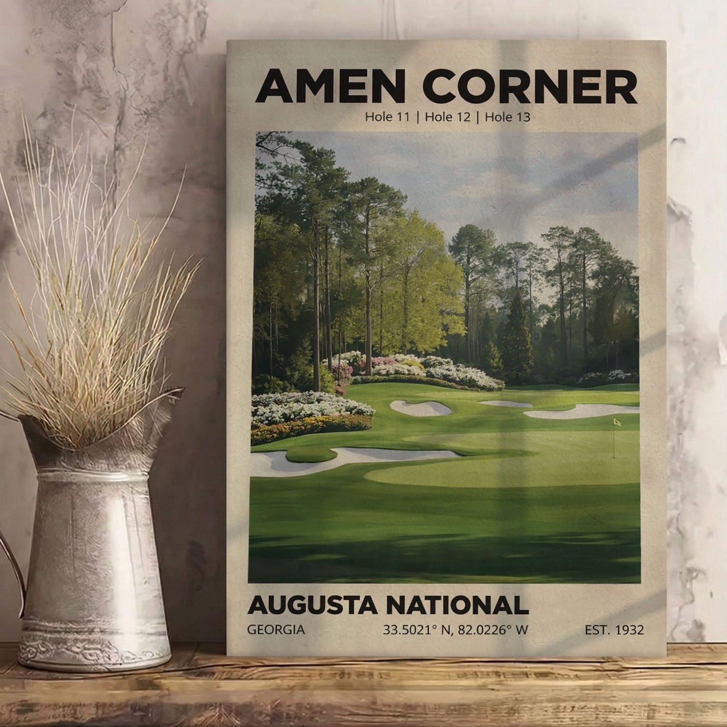 Augusta National Golf Course Watercolor Print Canvas– Minimalist Wall Art