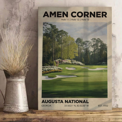 Augusta National Golf Course Watercolor Print Canvas– Minimalist Wall Art
