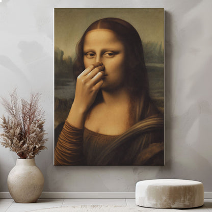 Parody Mona Lisa Bathroom Wall Art Decor