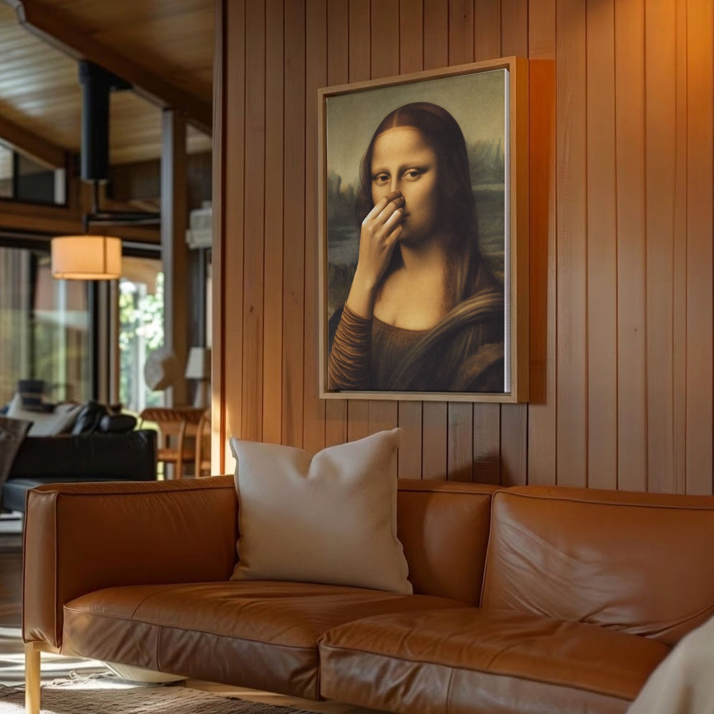 Parody Mona Lisa Bathroom Wall Art Decor