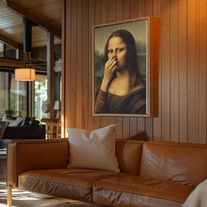 Parody Mona Lisa Bathroom Wall Art Decor