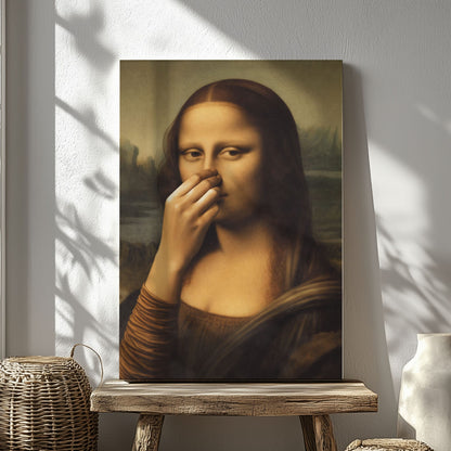Parody Mona Lisa Bathroom Wall Art Decor