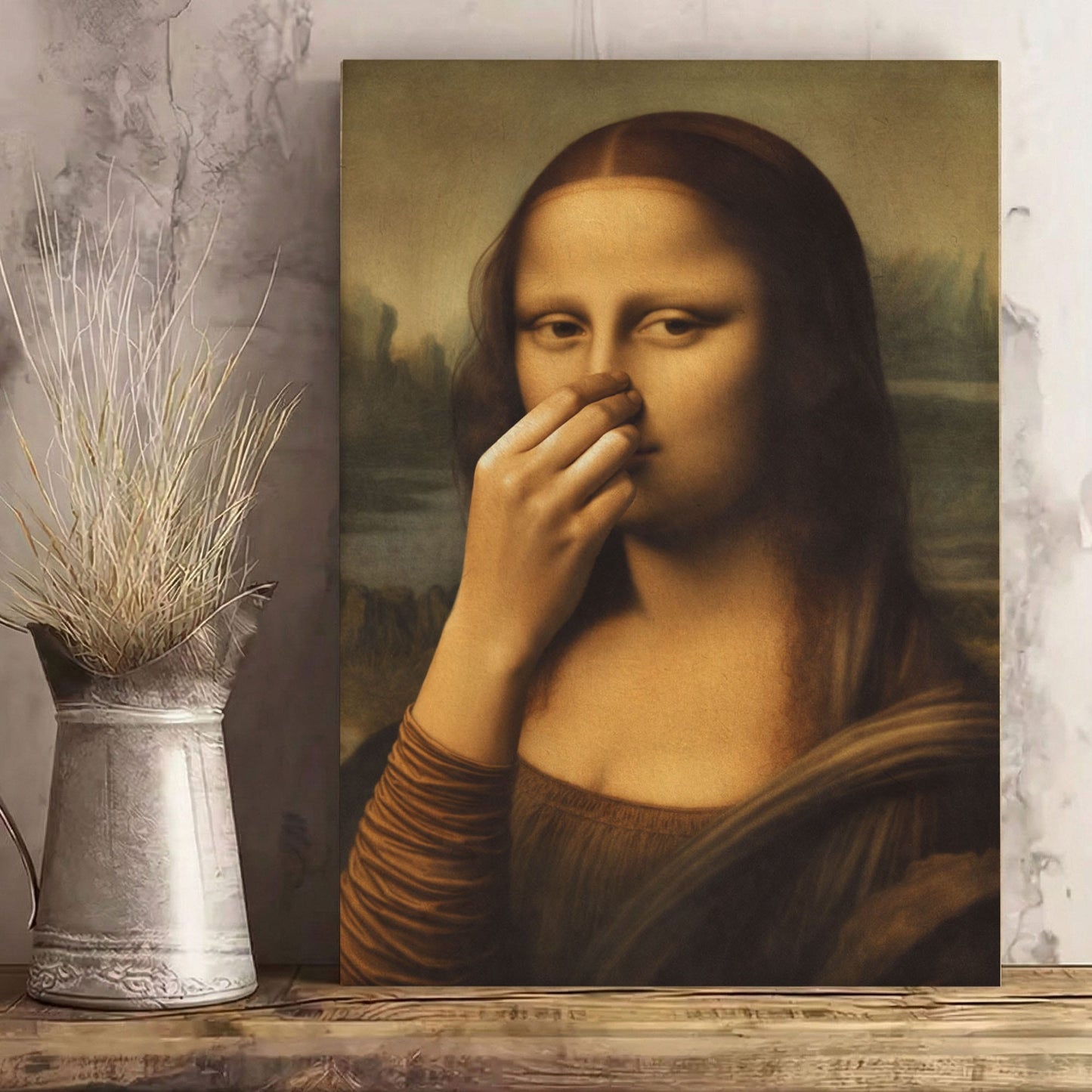 Parody Mona Lisa Bathroom Wall Art Decor