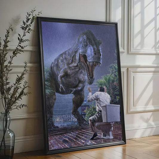 Dinosaur T-Rex on Toilet Printable Wall Art