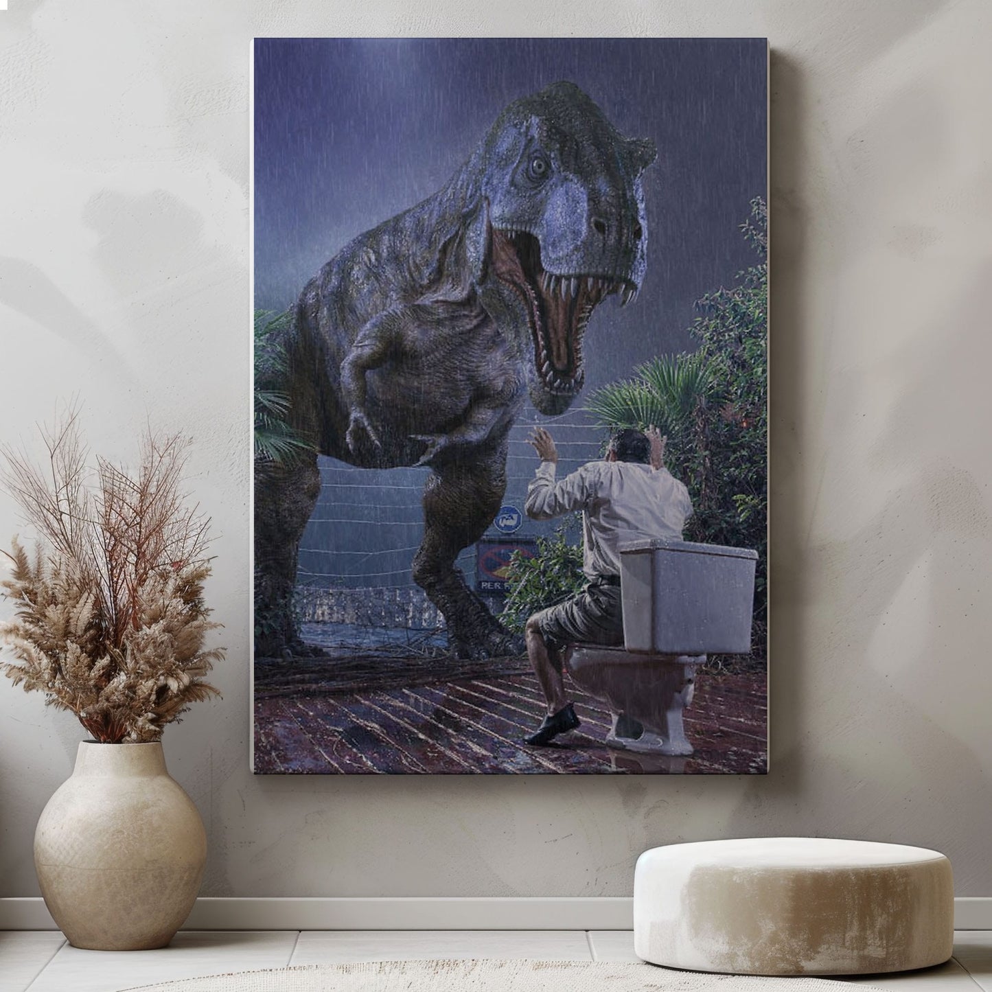 Dinosaur T-Rex on Toilet Printable Wall Art