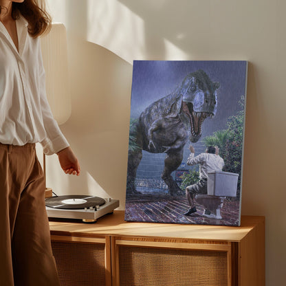 Dinosaur T-Rex on Toilet Printable Wall Art