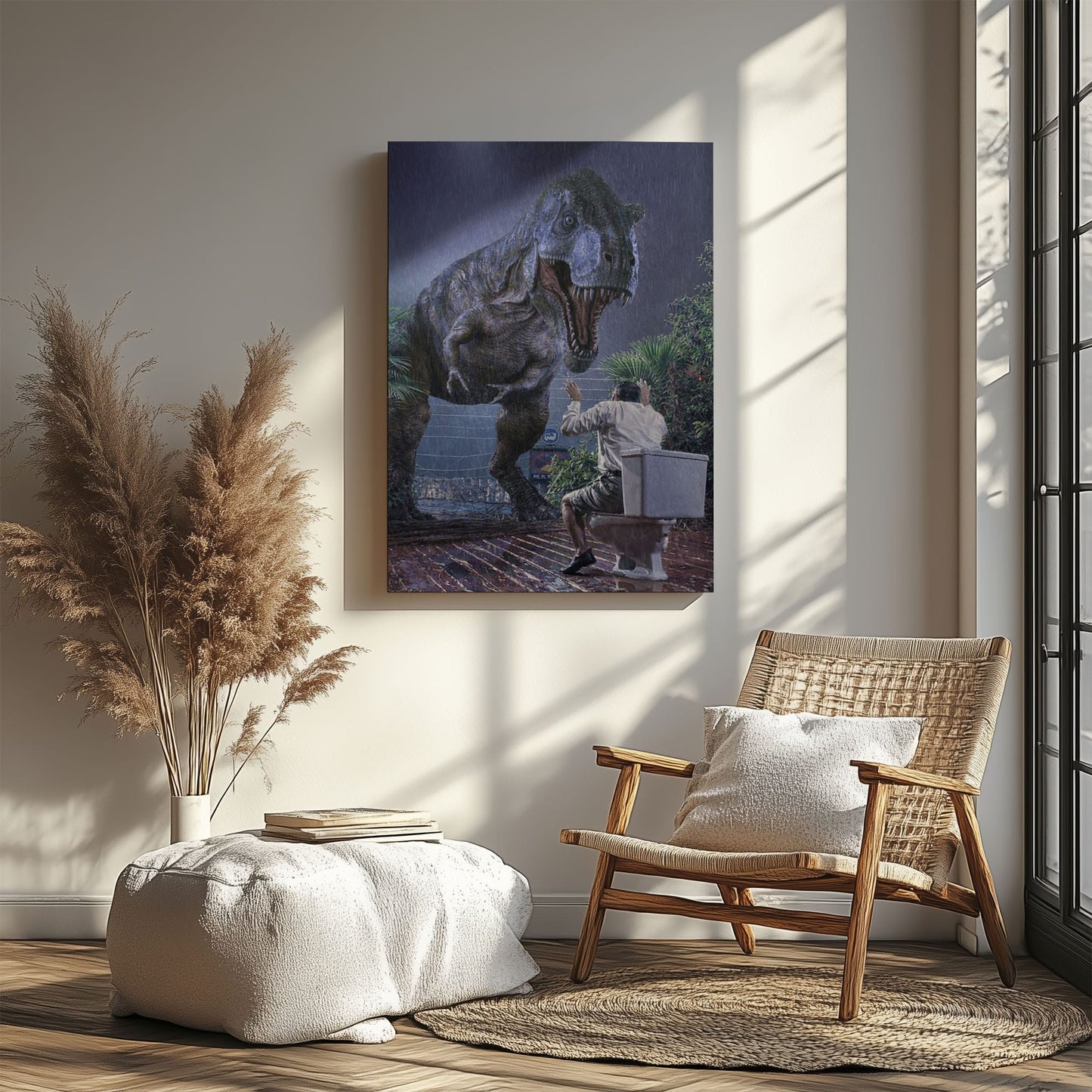 Dinosaur T-Rex on Toilet Printable Wall Art