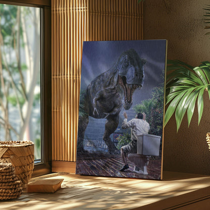 Dinosaur T-Rex on Toilet Printable Wall Art
