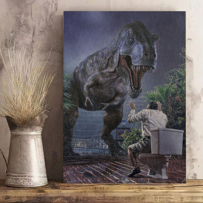 Dinosaur T-Rex on Toilet Printable Wall Art