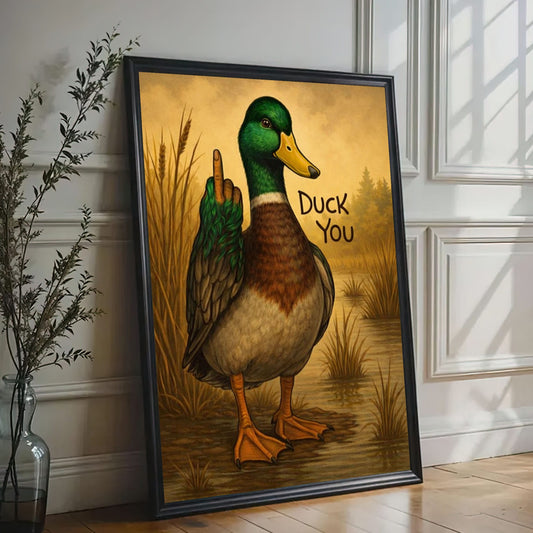 Mallard Duck Cheeky Bathroom Decor Canvas Wall Art