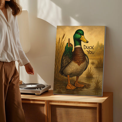 Mallard Duck Cheeky Bathroom Decor Canvas Wall Art