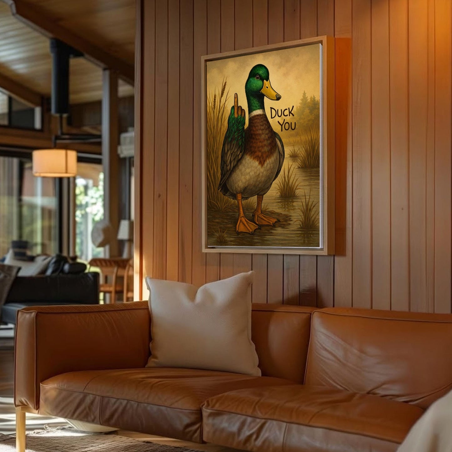 Mallard Duck Cheeky Bathroom Decor Canvas Wall Art