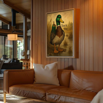Mallard Duck Cheeky Bathroom Decor Canvas Wall Art