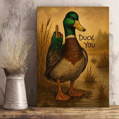 Mallard Duck Cheeky Bathroom Decor Canvas Wall Art