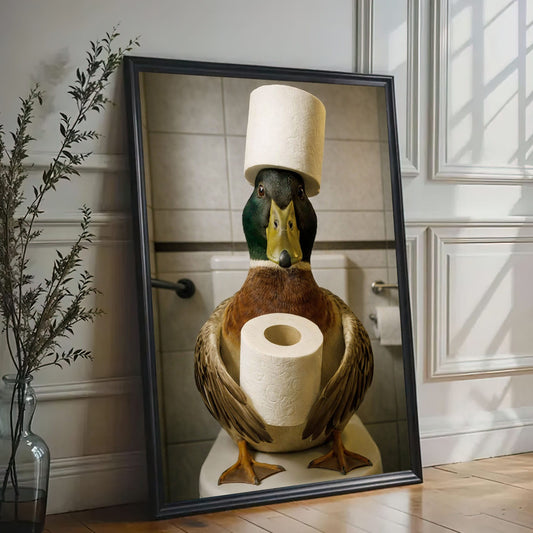 Duck Bathroom Canvas Wall Art