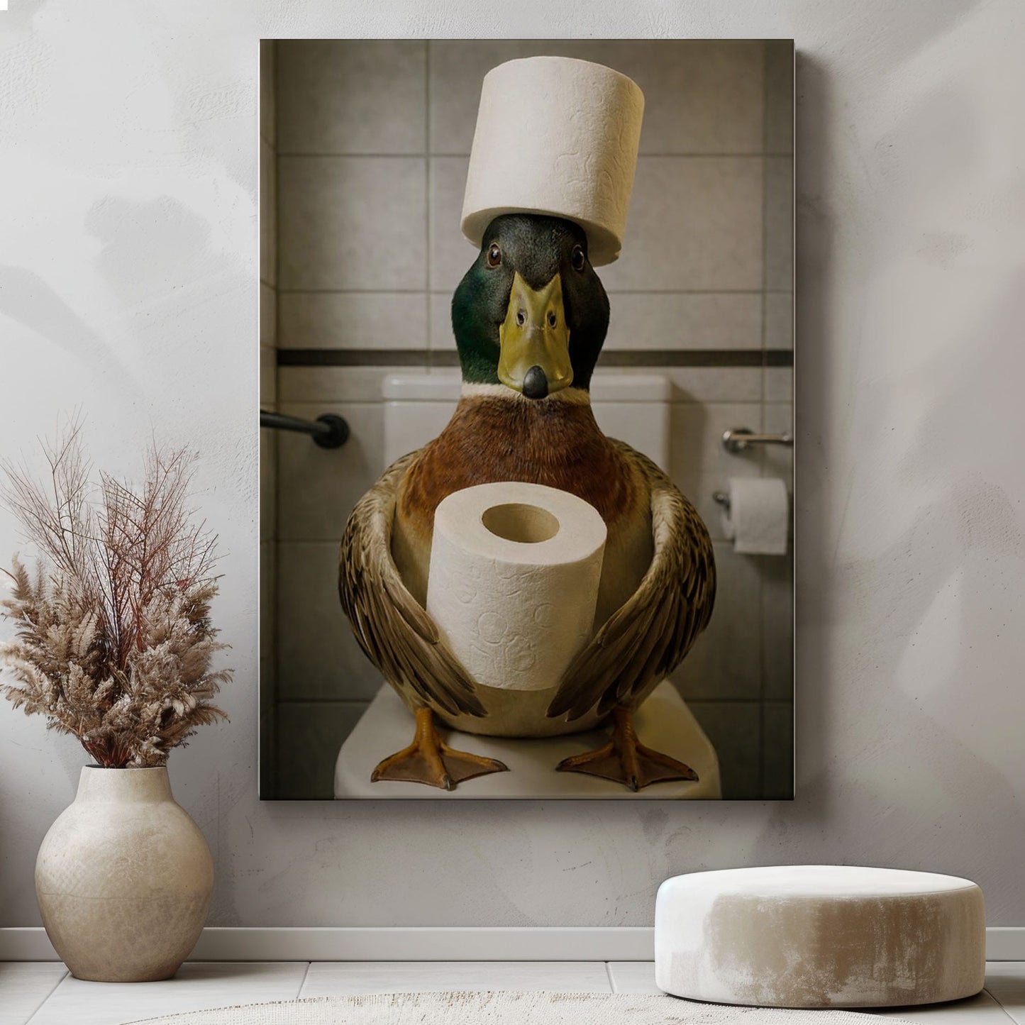 Duck Bathroom Canvas Wall Art