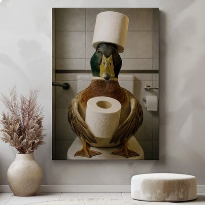 Duck Bathroom Canvas Wall Art
