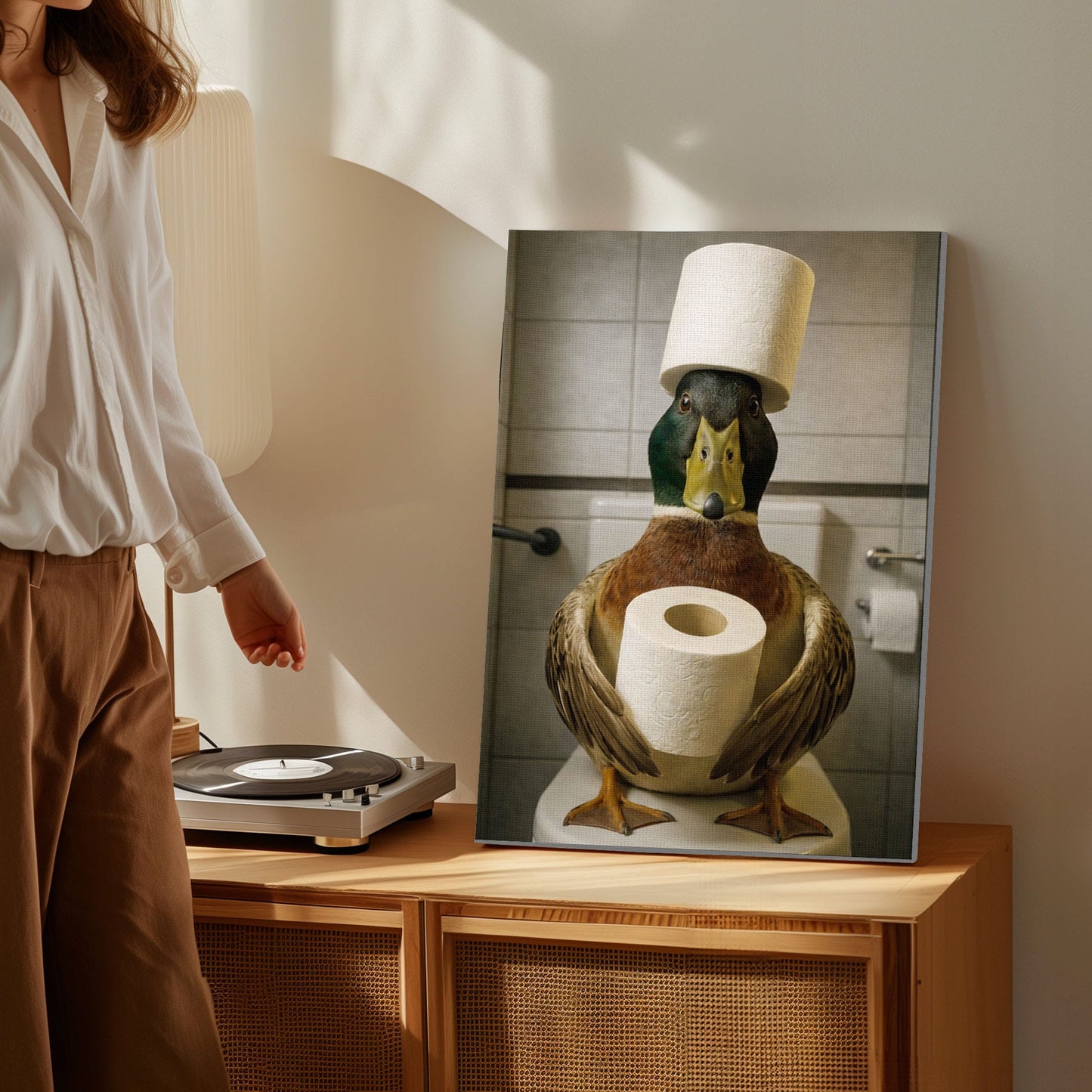 Duck Bathroom Canvas Wall Art