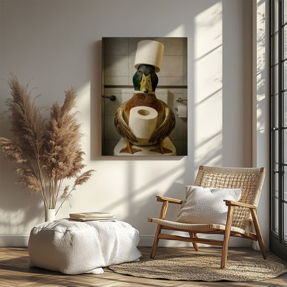 Duck Bathroom Canvas Wall Art