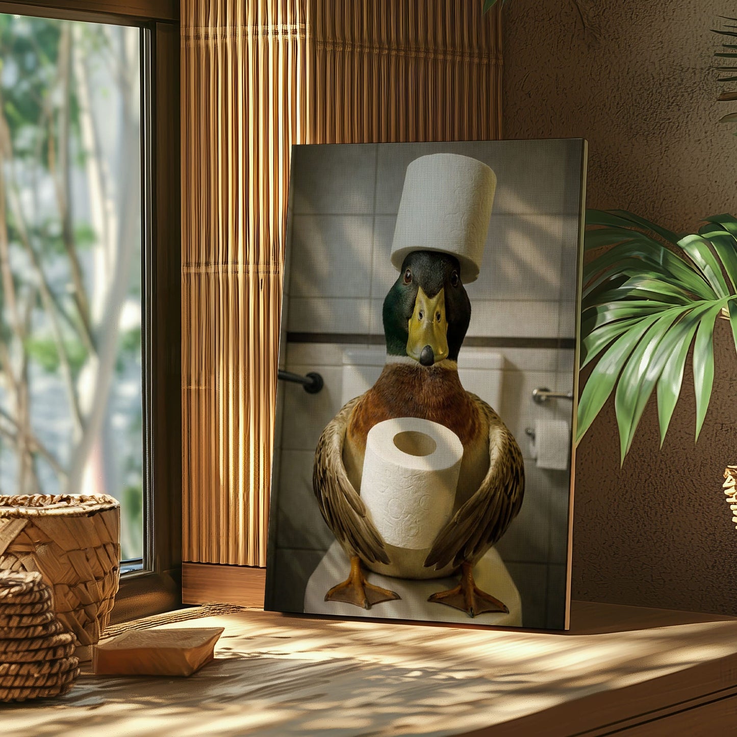 Duck Bathroom Canvas Wall Art