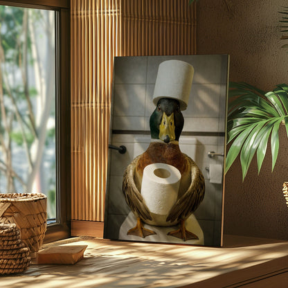 Duck Bathroom Canvas Wall Art