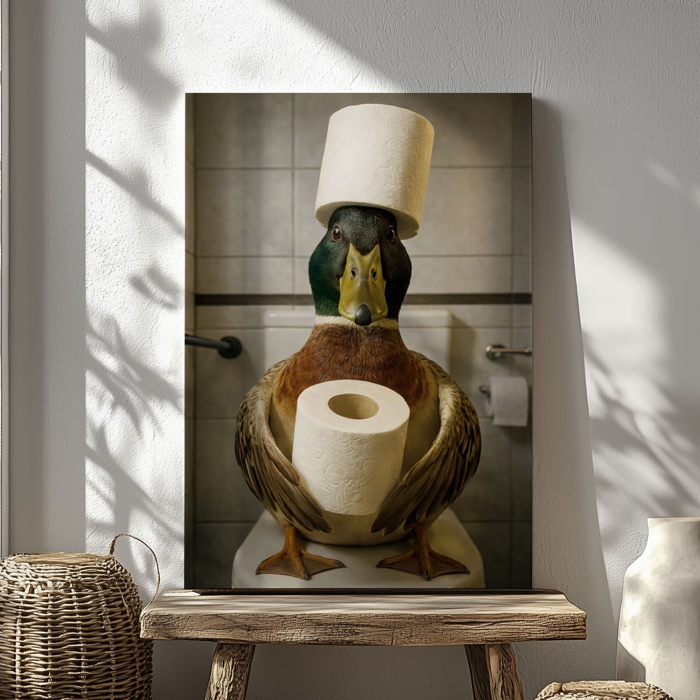 Duck Bathroom Canvas Wall Art