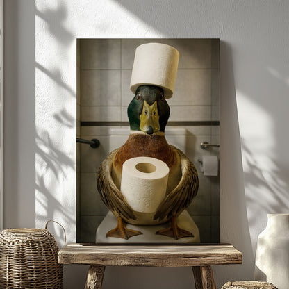Duck Bathroom Canvas Wall Art