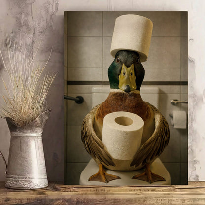 Duck Bathroom Canvas Wall Art