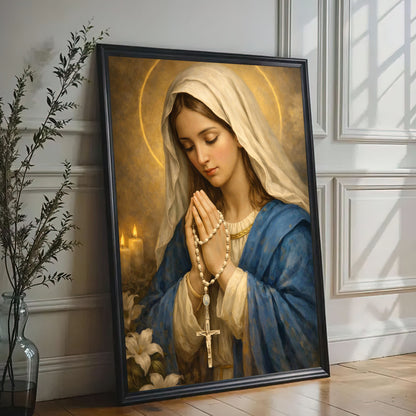 Virgin Mary Canvas Print, Bring Peace and Protection to Your Home, Catholic Wall Art