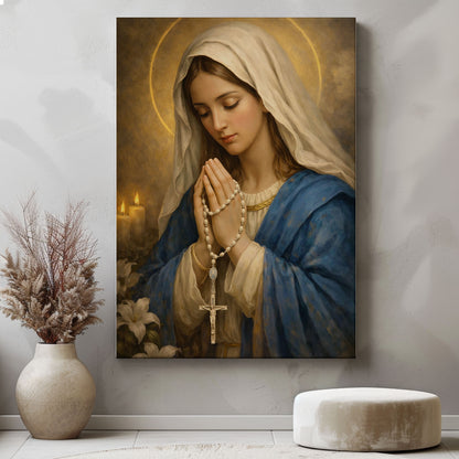 Virgin Mary Canvas Print, Bring Peace and Protection to Your Home, Catholic Wall Art
