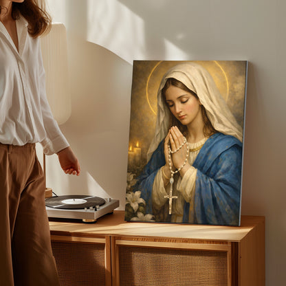 Virgin Mary Canvas Print, Bring Peace and Protection to Your Home, Catholic Wall Art