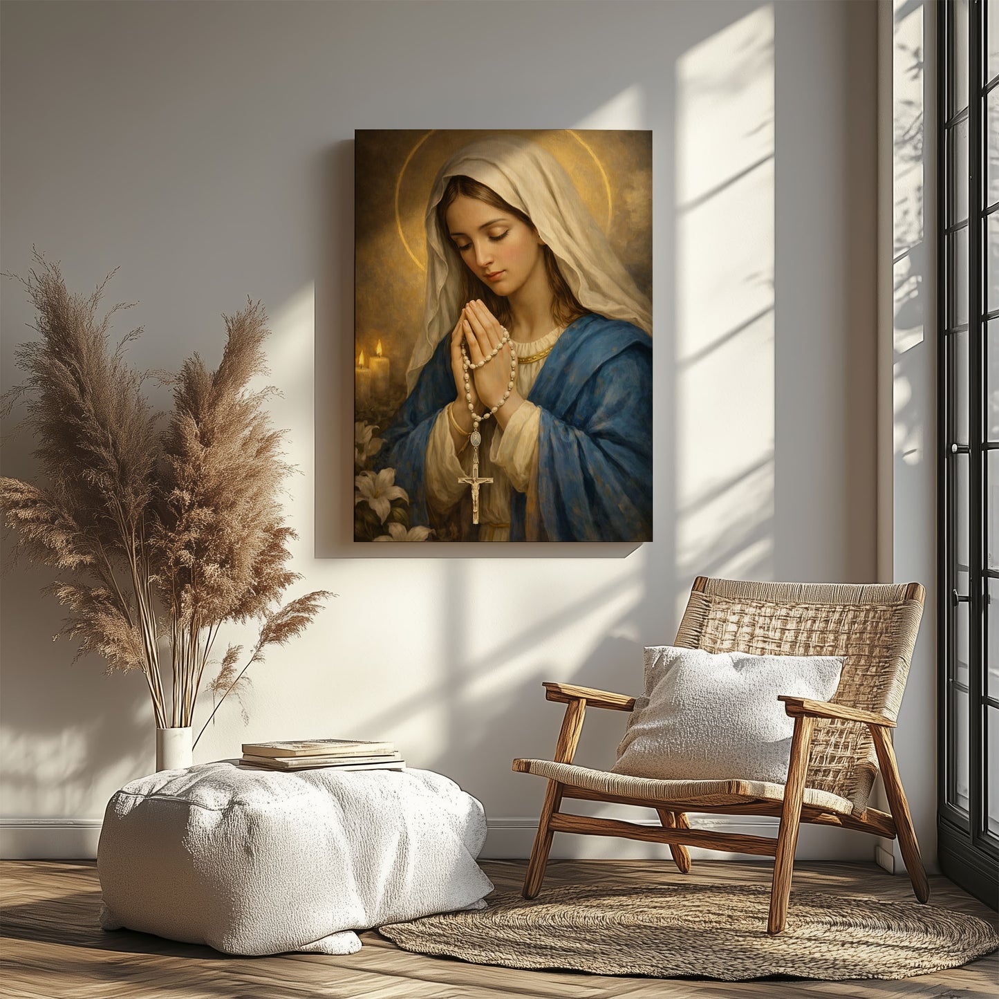 Virgin Mary Canvas Print, Bring Peace and Protection to Your Home, Catholic Wall Art