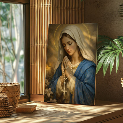 Virgin Mary Canvas Print, Bring Peace and Protection to Your Home, Catholic Wall Art