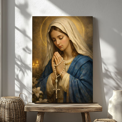 Virgin Mary Canvas Print, Bring Peace and Protection to Your Home, Catholic Wall Art