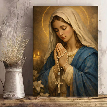 Virgin Mary Canvas Print, Bring Peace and Protection to Your Home, Catholic Wall Art
