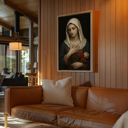 Virgin Mary Canvas Print, Classic Madonna Wall Art, Catholic Wall Decor