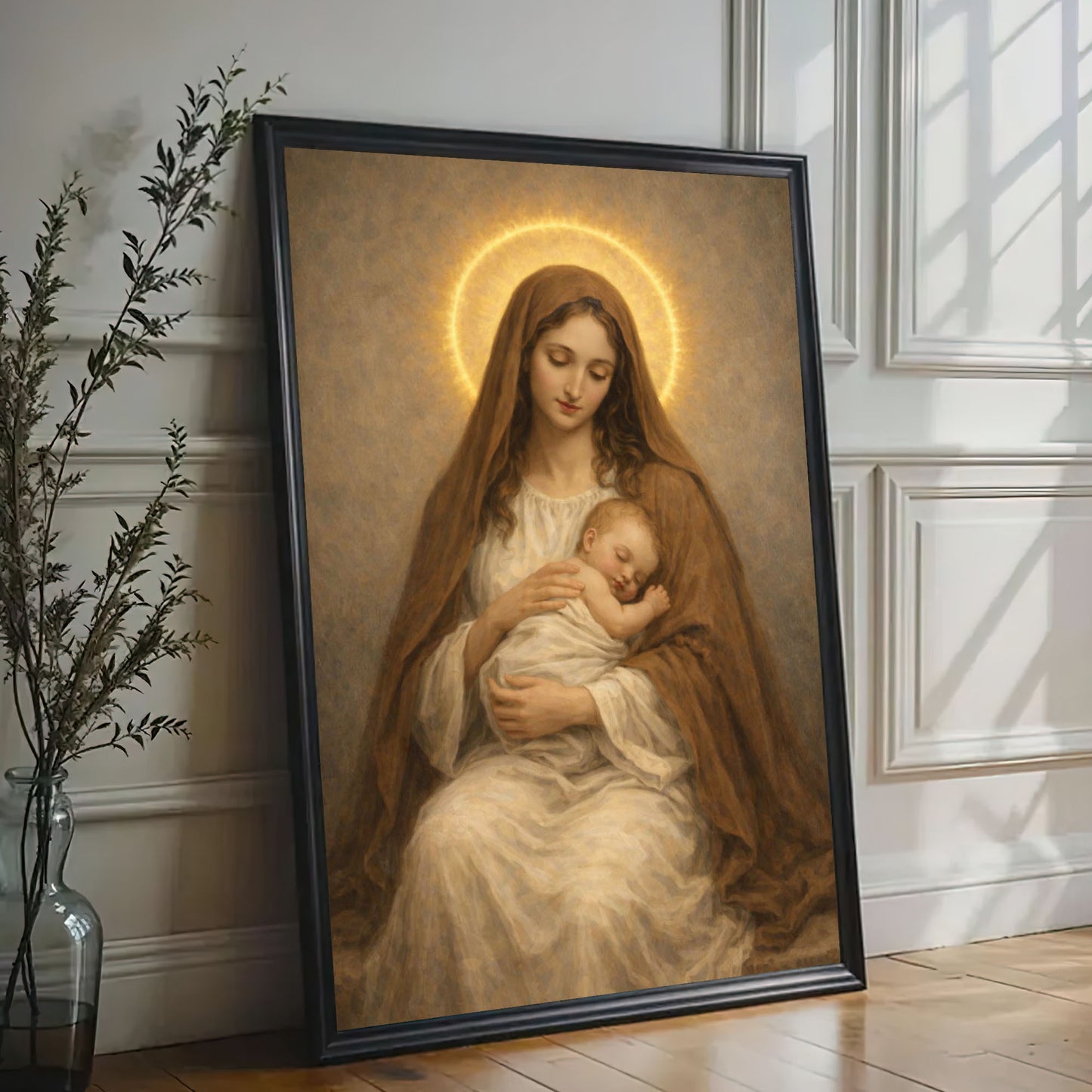 Virgin Mary Canvas Print, Christian Religious Wall Art