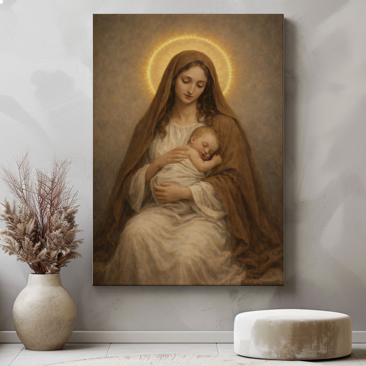 Virgin Mary Canvas Print, Christian Religious Wall Art