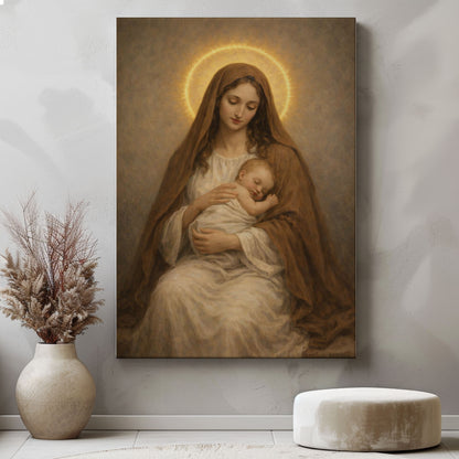 Virgin Mary Canvas Print, Christian Religious Wall Art