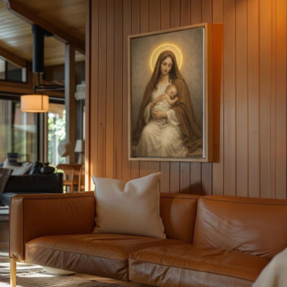 Virgin Mary Canvas Print, Christian Religious Wall Art