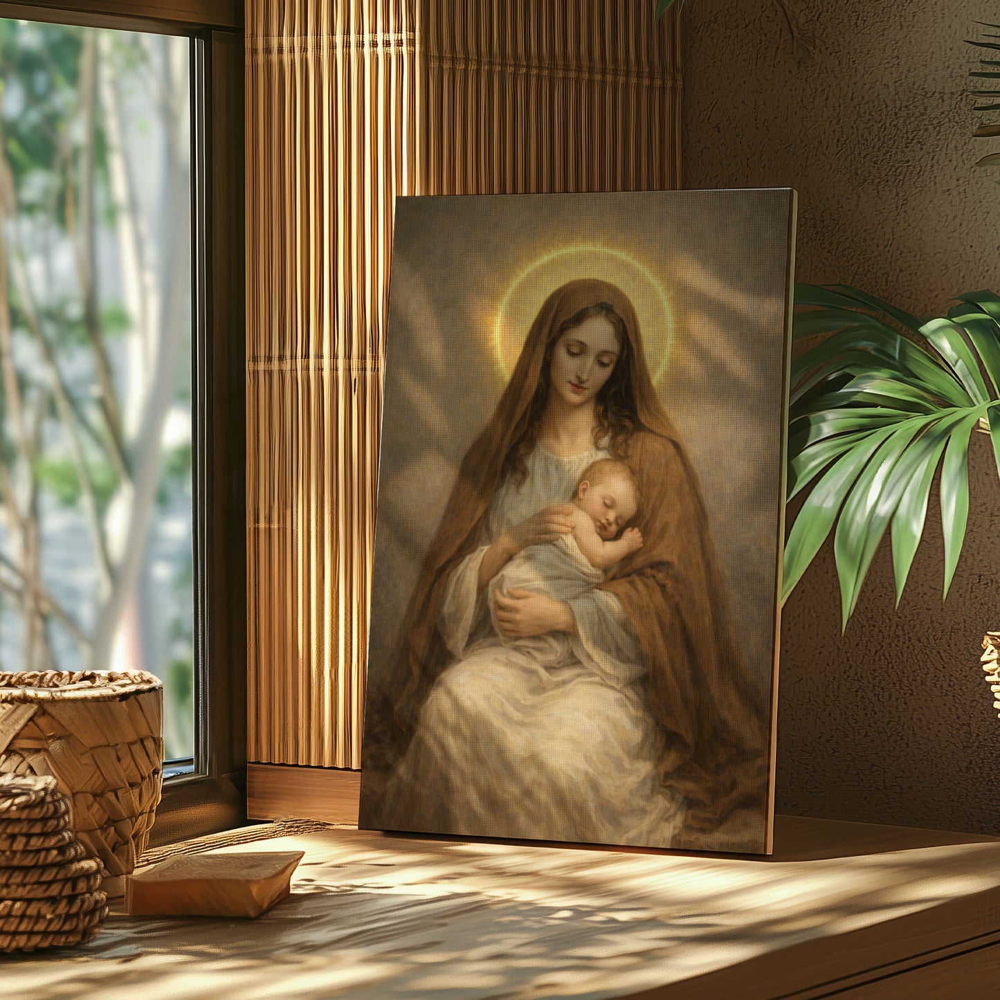 Virgin Mary Canvas Print, Christian Religious Wall Art