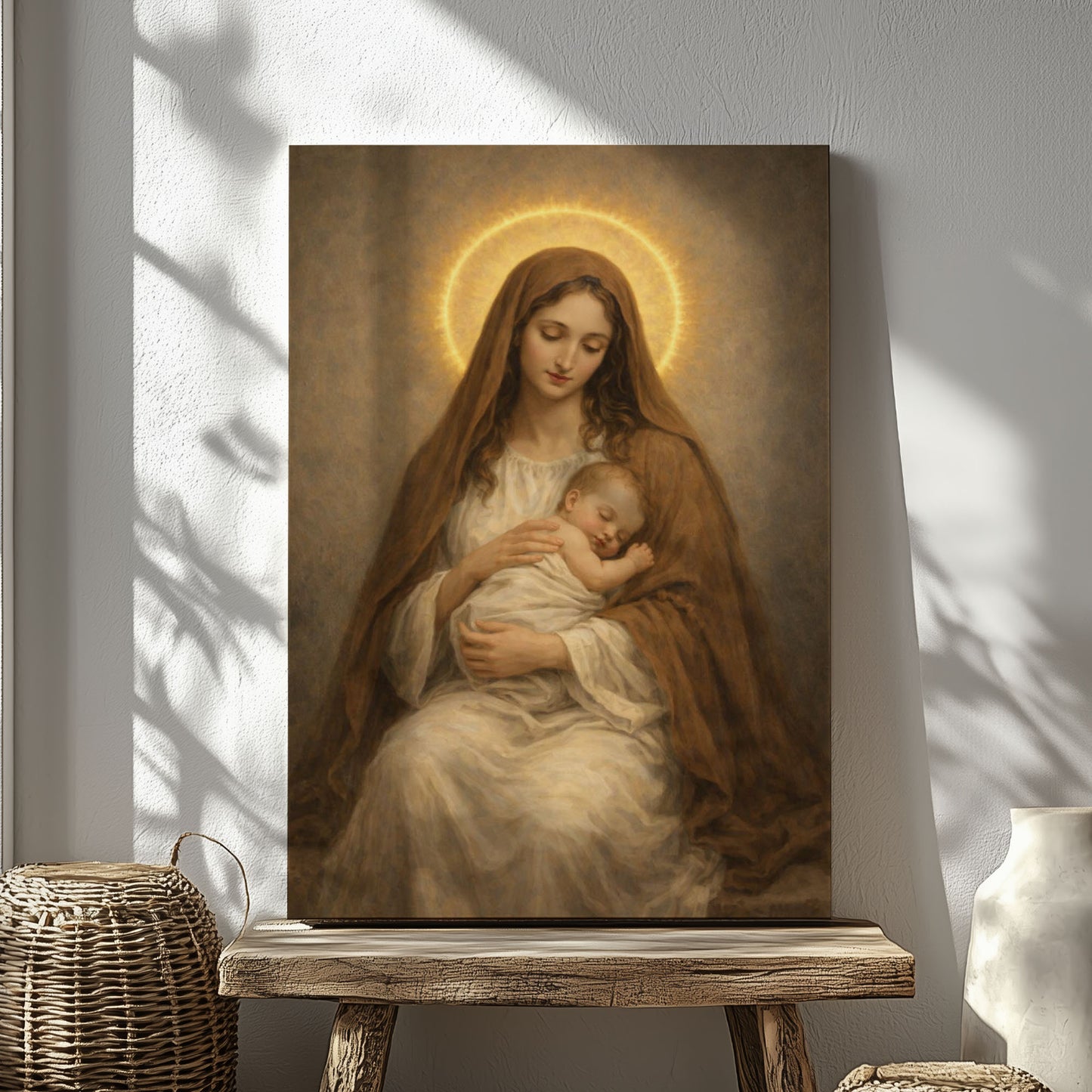 Virgin Mary Canvas Print, Christian Religious Wall Art